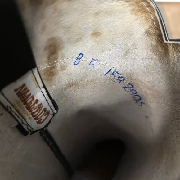 Vintage Black Leather Mid Calf Pull On Western Roper  Boots Women’s 5 - Picture 7 of 7